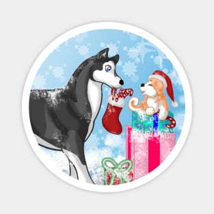 Christmas Doggies Magnet